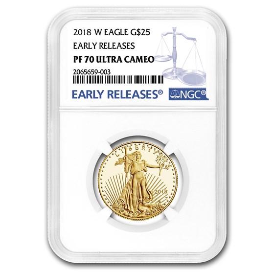 2018-W 1/2 oz Proof Gold American Eagle PF-70 NGC (ER) 2018-W 1/2 oz Proof Gold American Eagle PF-70 NGC (ER)